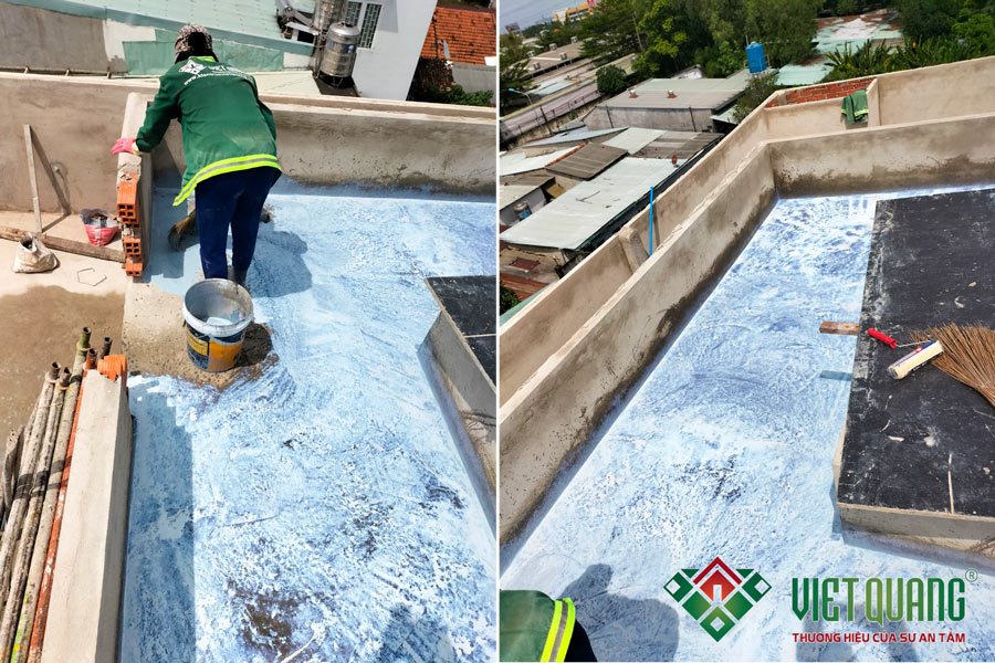 Thi công hạng mục phần mái nhà làm bằng bê tông cốt thép