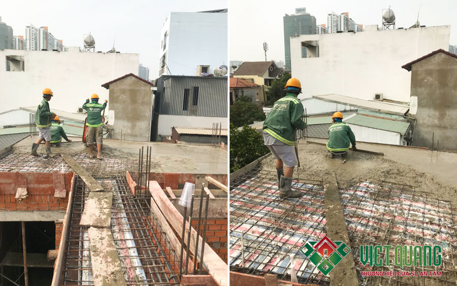 Thi công phần thô từ tầng trệt đến lầu 1