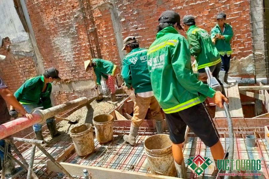 Thi công tầng trệt & tầng lửng