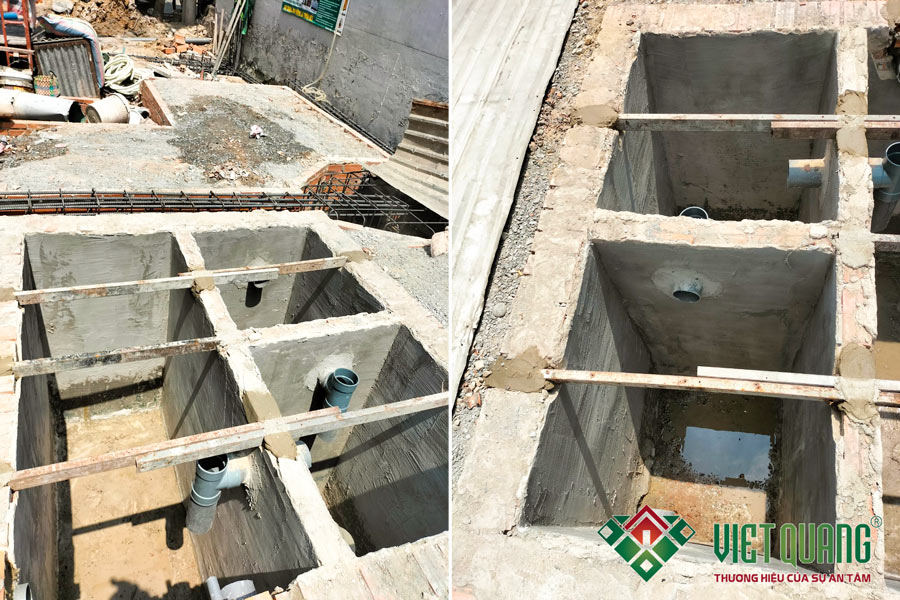 Thi công phần móng cọc nhà phố 3 tầng của chị Ngọc