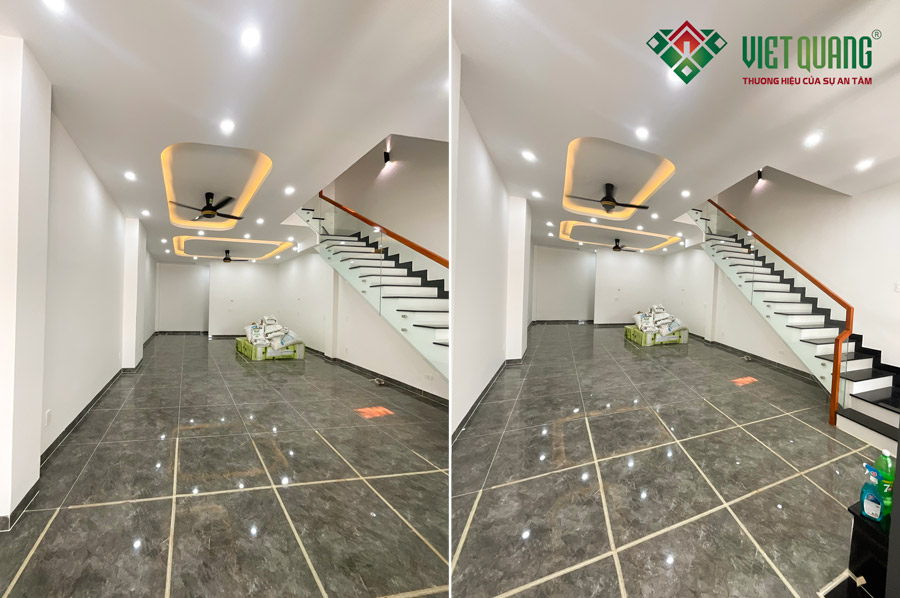 Hoàn thiện công trình xây dựng trọn gói nhà phố 3 tầng 5.5x17m của chị Ngọc tại Bình Dương