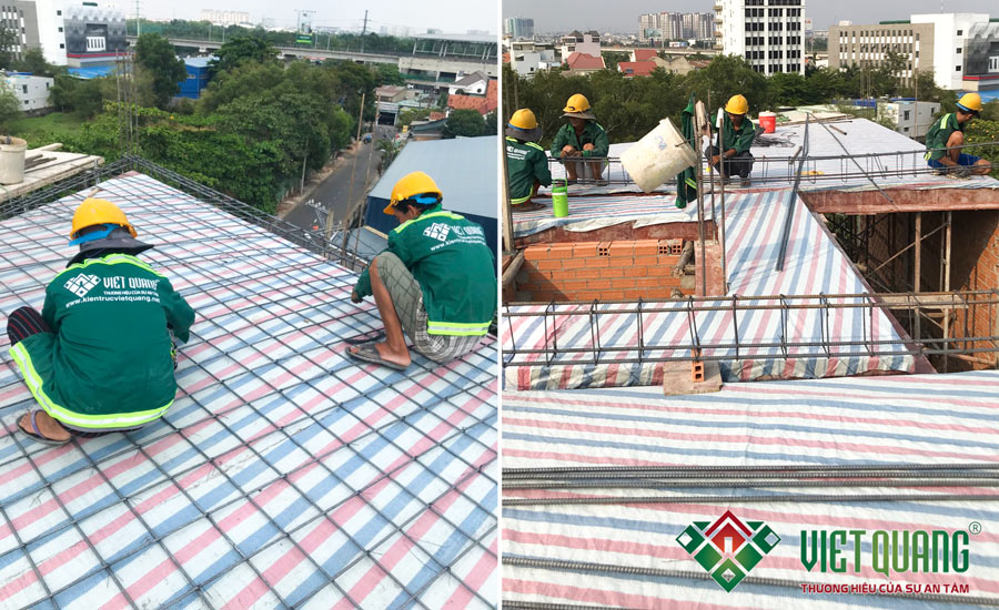 Thi công phần thô lầu 2 – lầu 3 – lầu 4 & mái