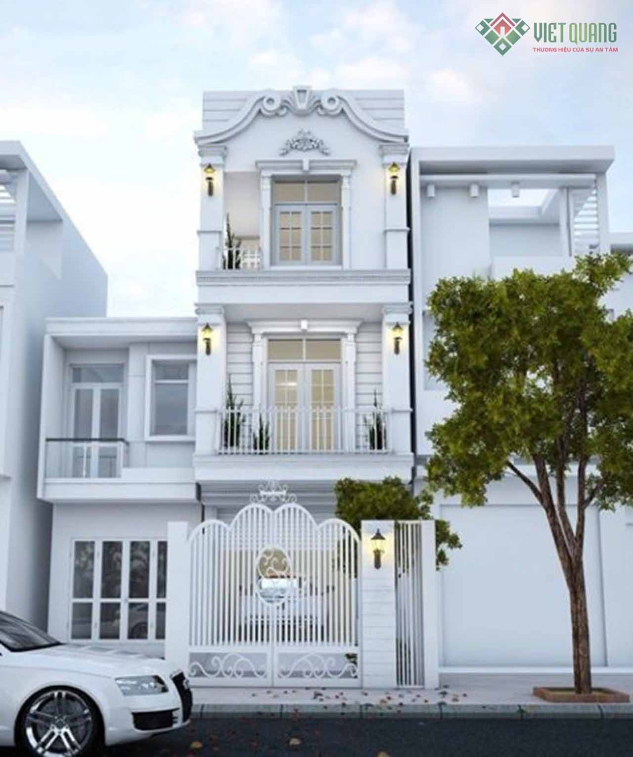 Mẫu thiết kế nhà phố tân cổ điển 3 tầng đẹp 