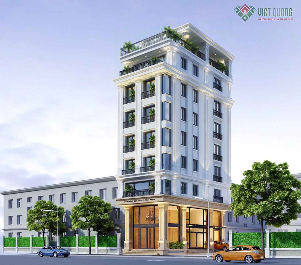 Thiết kế khách sạn tân cổ điển 7 tầng diện tích 8x25m 