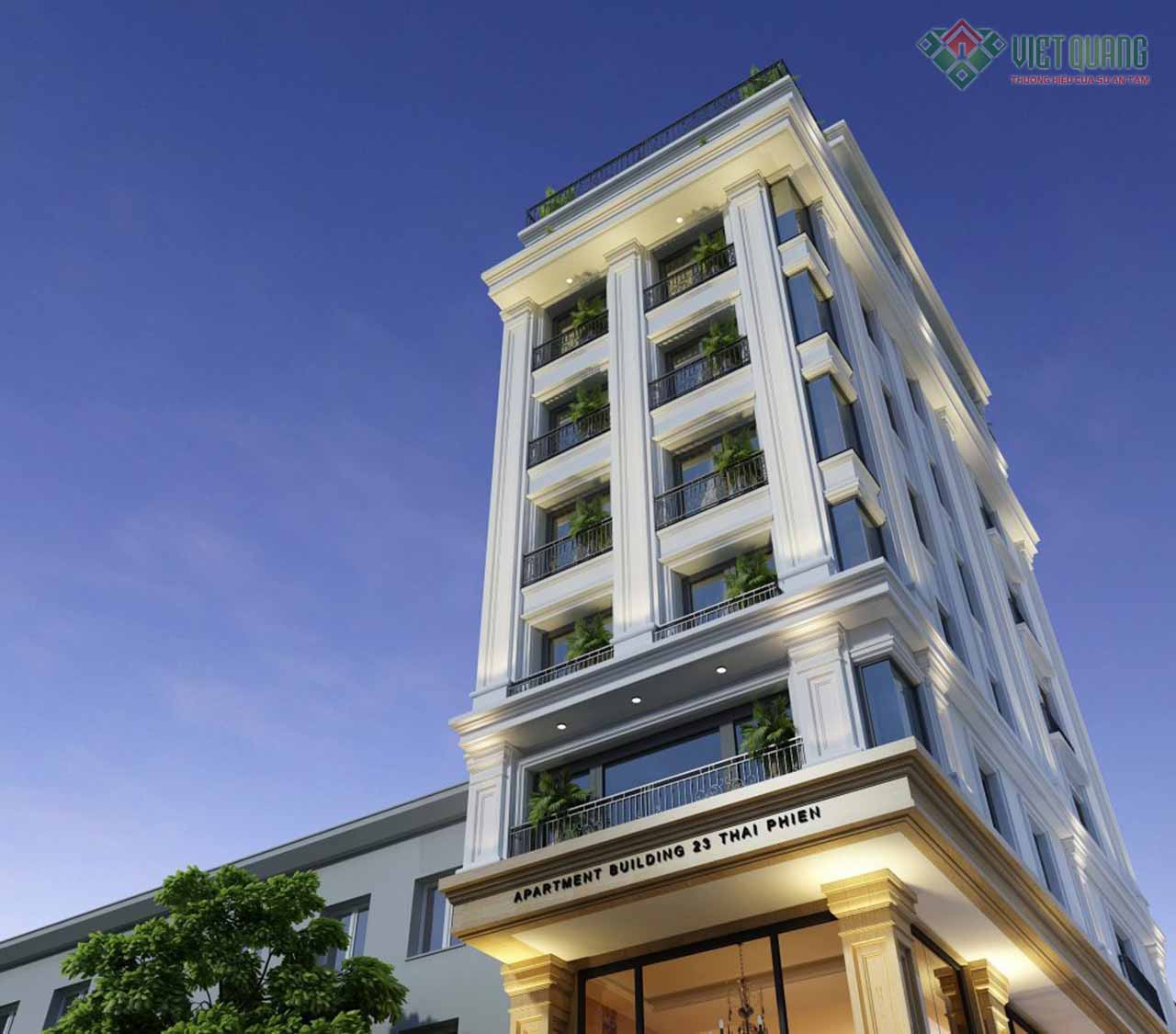 Thiết kế khách sạn tân cổ điển 7 tầng diện tích 8x25m