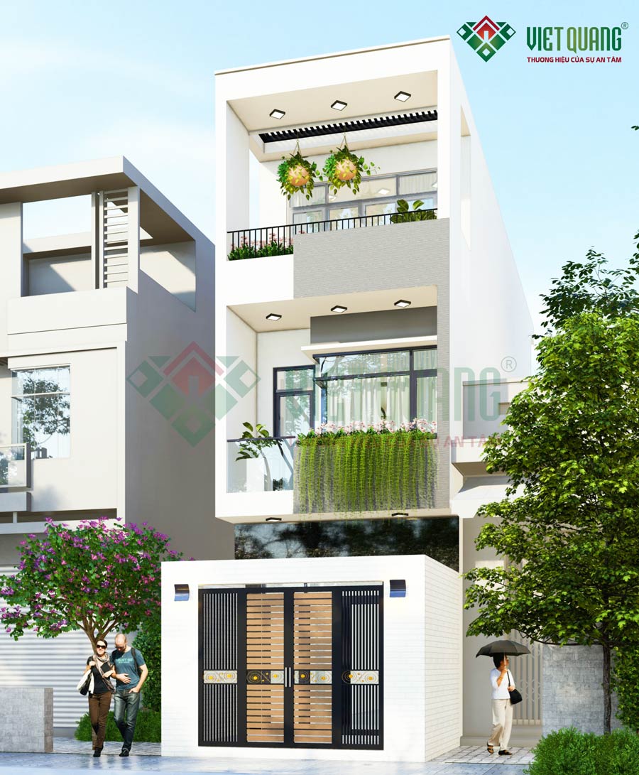 Mẫu nhà phố 3 tầng hiện đại 4x14m tại Quận 12