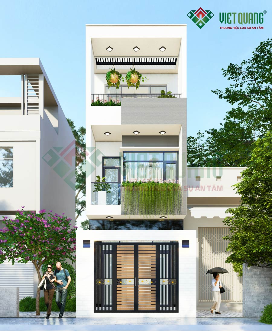 Mẫu nhà phố 3 tầng hiện đại 4x14m tại Quận 12 