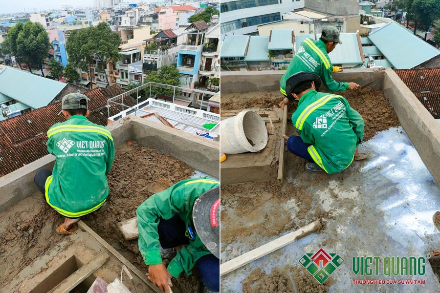 Thi công phần thô các lầu 1 – 2 – 3 & sân thượng