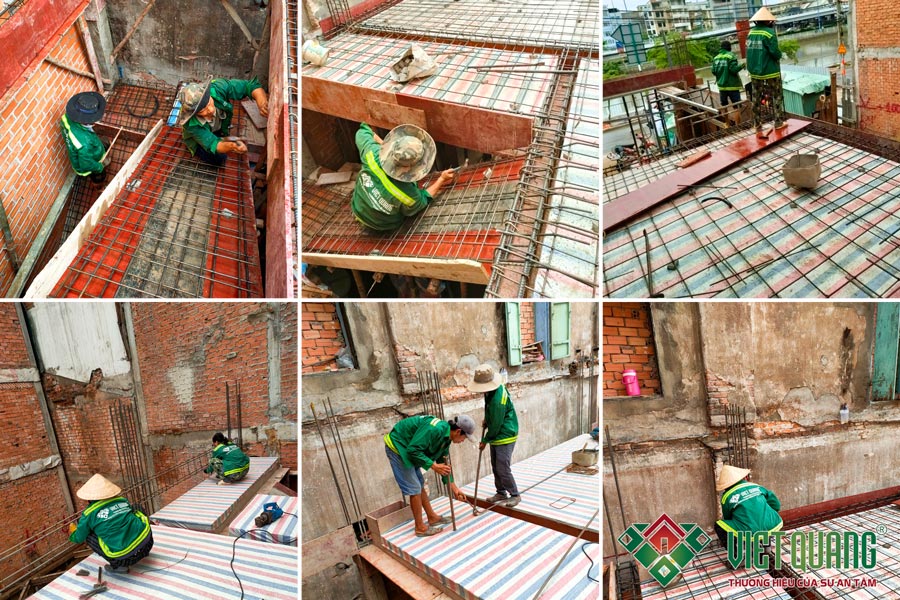 Thi công tầng trệt & tầng lửng