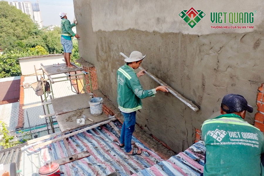 Thi công tô trát tường ngoài nhà