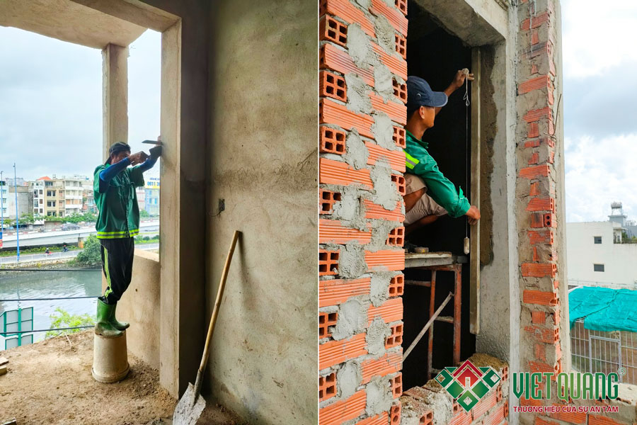 Thi công phần thô các lầu 1 – 2 – 3 & sân thượng