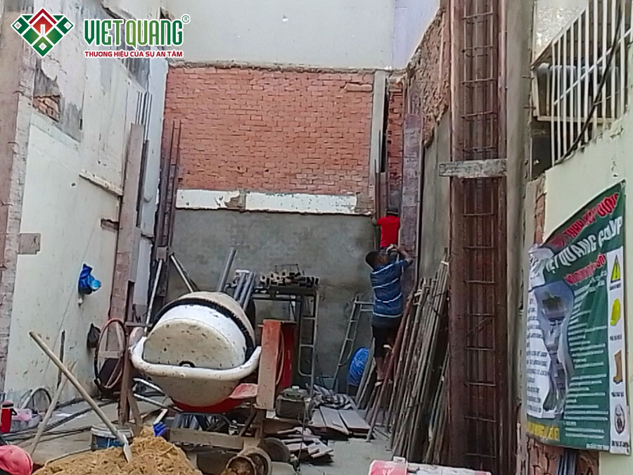 Thi công nhà phố 3 tầng 4.5x11m của anh Cường tại Quận Tân Bình