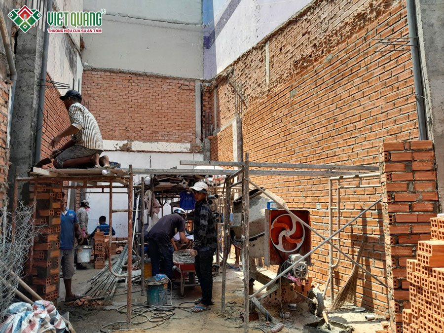 Thi công nhà phố 3 tầng 4.5x11m của anh Cường tại Quận Tân Bình