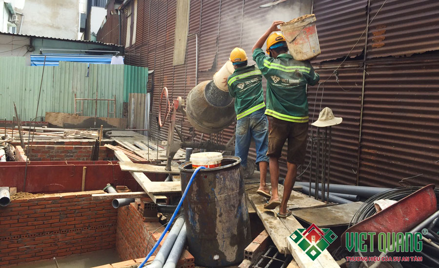 Thi công xây dựng phần móng nhà phố 6 tầng 6.5x14.5m