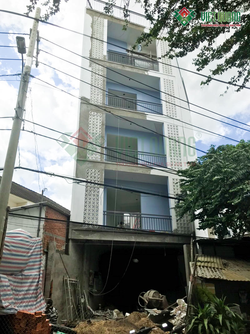 Thi công phần hoàn thiện công trình nhà 6 tầng