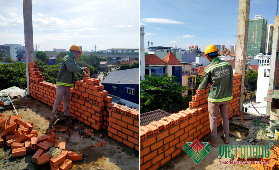 Thi công phần thô lầu 2 – lầu 3 – lầu 4 & mái