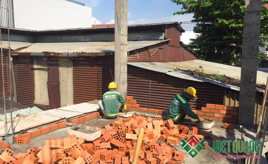 Thi công phần thô từ tầng trệt đến lầu 1