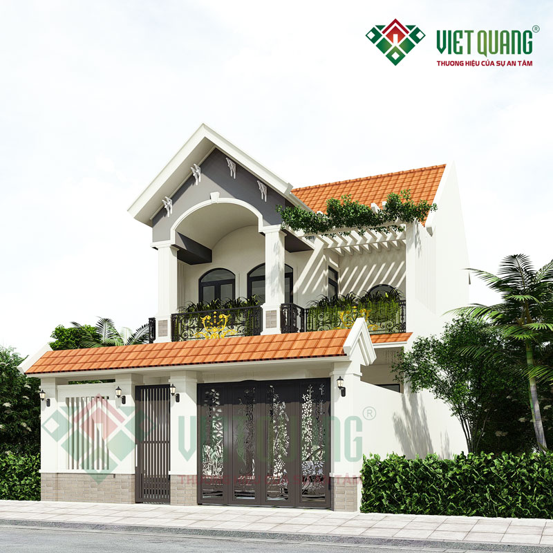 Mẫu thiết kế biệt thự 2 tầng mái Thái 8x15m anh Phước tại Hóc Môn
