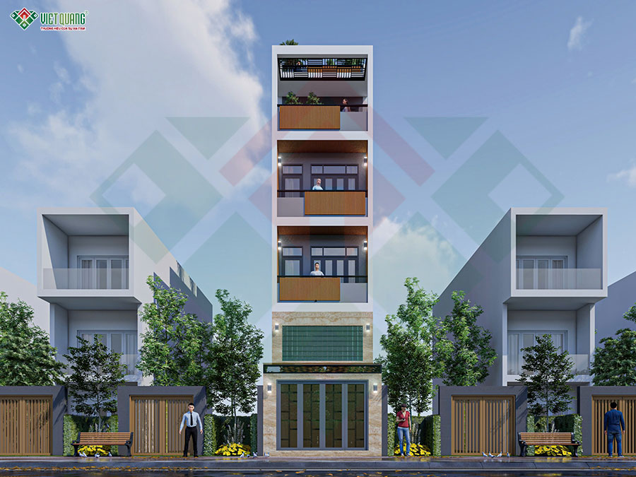 Mẫu nhà phố 1 trệt 1 lửng 2 lầu sân thượng 4x26m nhà cô Nghi ở Quận 5 