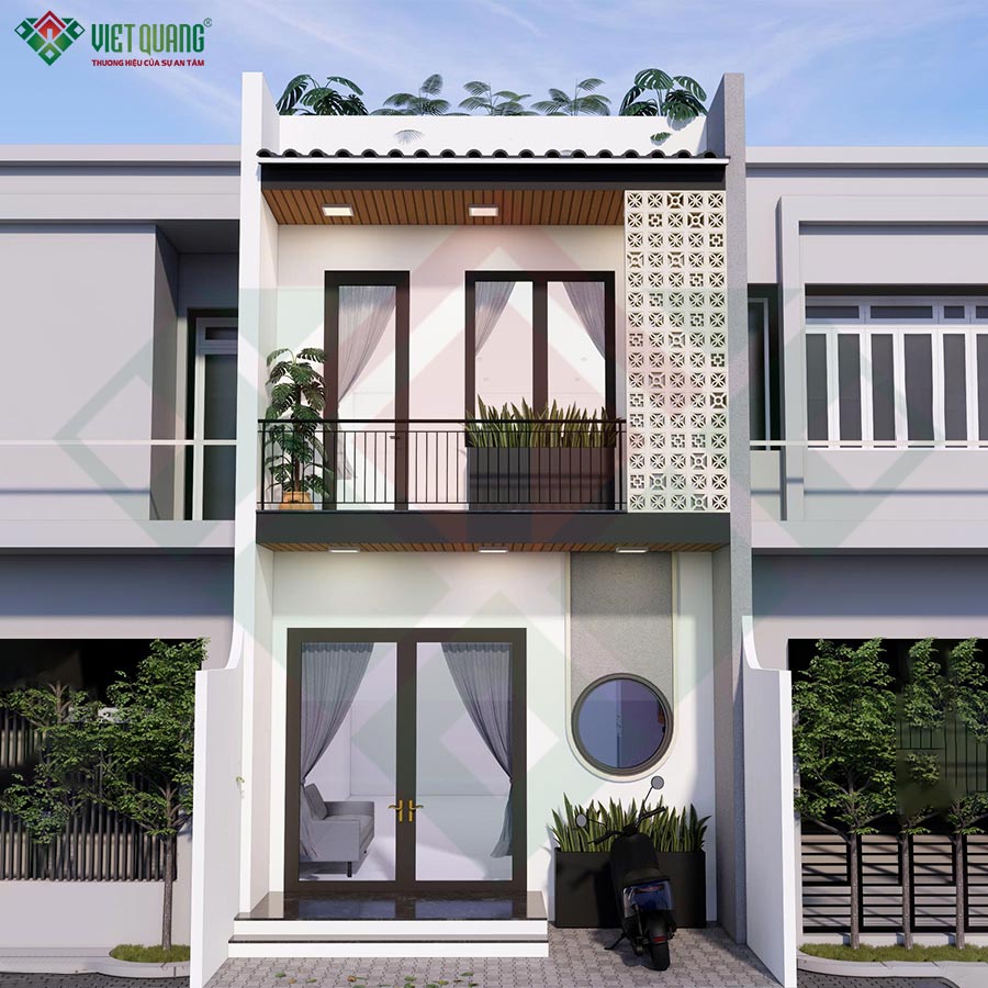 Mẫu nhà nhà 1 trệt 1 lầu 5x15m cho gia đình chị Nga tại Long An 