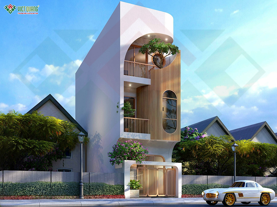 Mẫu thiết kế nhà 3 tầng sân thượng 4x16m