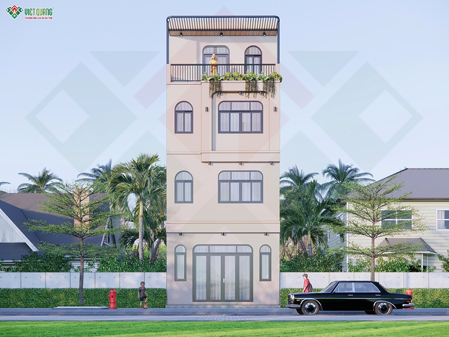 Mẫu nhà phố 3 tầng tum sân thượng 5.5x10m nhà anh Hùng ở Phường An Khánh 