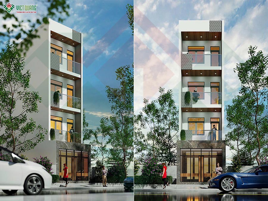 Mẫu nhà 4 tầng sân thượng 4x15m cô Chỉnh ngụ phường An Lạc 