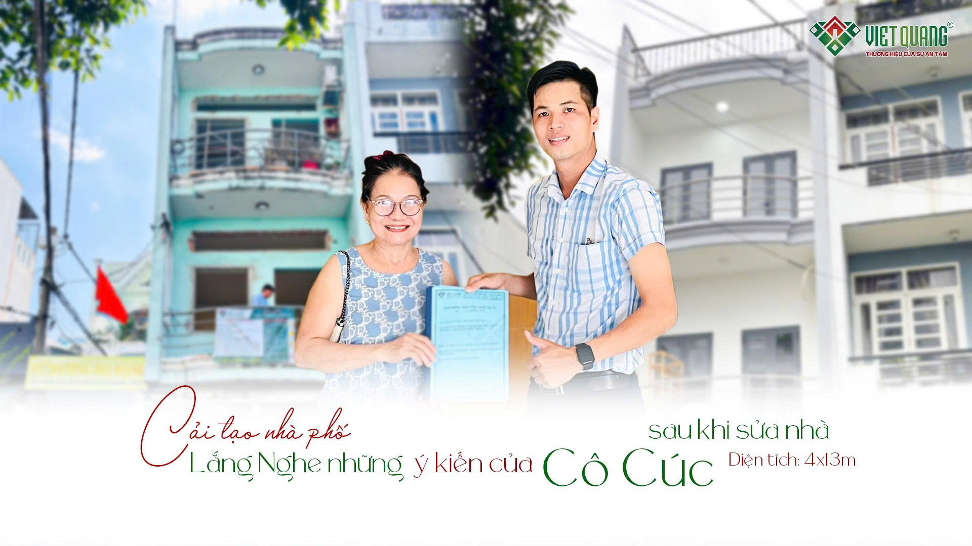 Cô Cúc nói gì sau khi trải nghiệm dịch vụ sửa nhà trọn gói của Việt Quang Group?