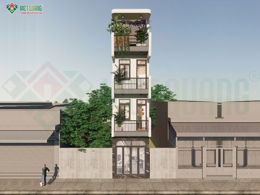 Mẫu nhà phố 1 trệt 2 lầu tum sân thượng 4x12m nhà Chú Liệt ở Quận 11 