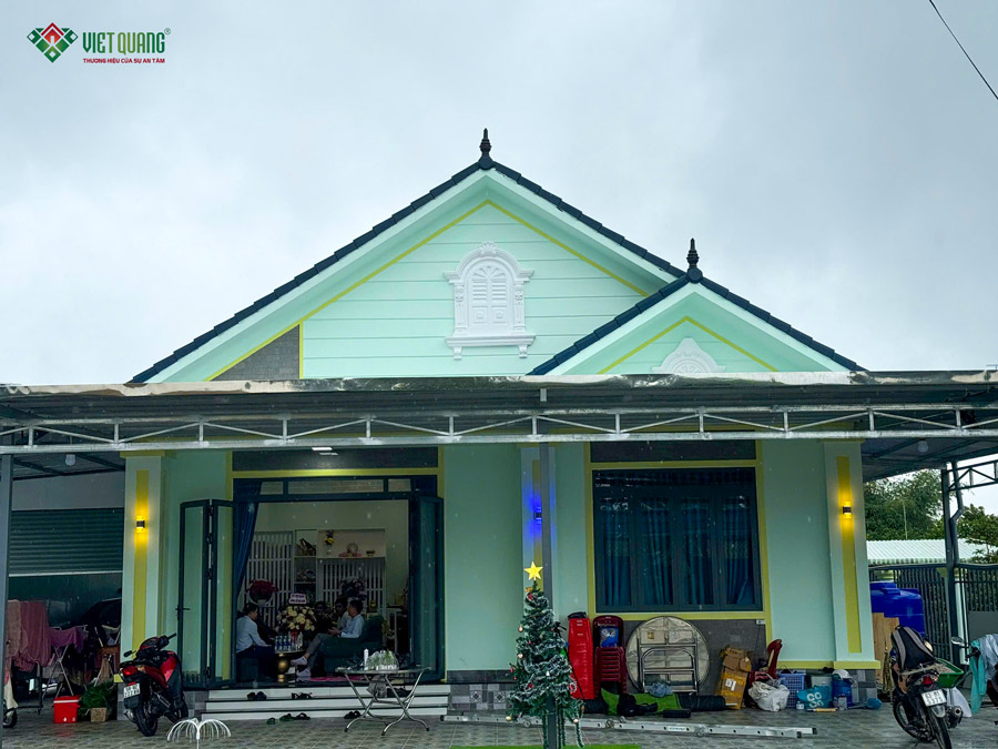 Xây dựng trọn gói nhà mái thái 1 tầng 10x17m nhà Chị Lan ở Tỉnh Tiền Giang