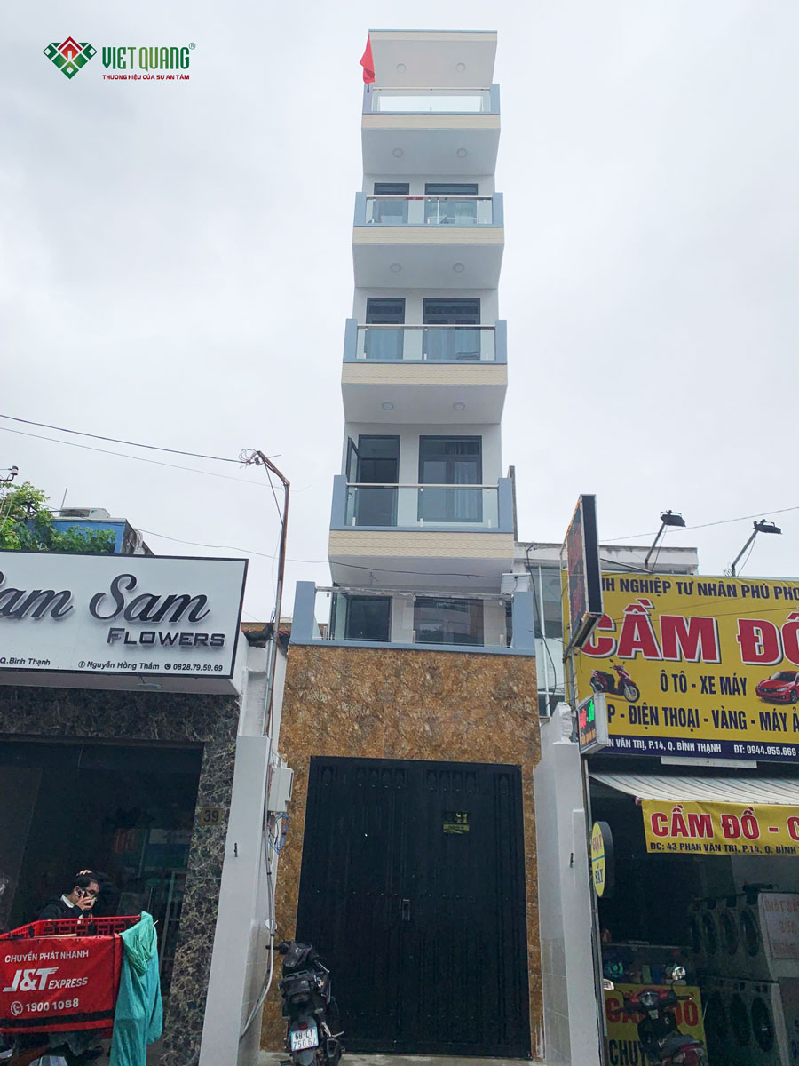 Thi công xây dựng nhà trọ 1 trệt lửng 3 lầu 3,5x25m Anh Đàn ở Quận Bình Thạnh 