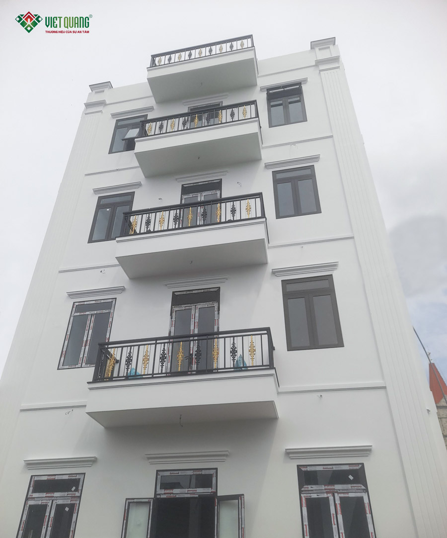 Xây dựng trọn gói nhà phố 1 trệt 3 lầu sân thượng 27x10m Anh Khoa ở Hóc Môn