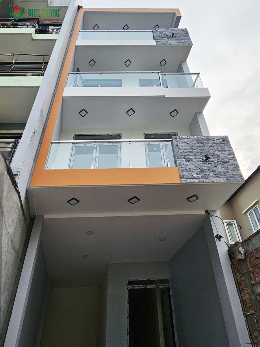 Thi công trọn gói nhà phố 4 tầng có hầm nhà Chú Thuỷ ở Bình Tân