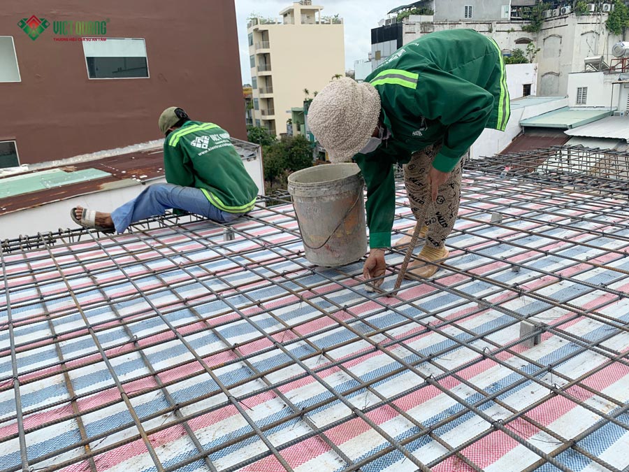 Thi công nhà 1 trệt lửng 3 lầu sân thượng diện tích 4x25m tại Quận 3 – anh Minh