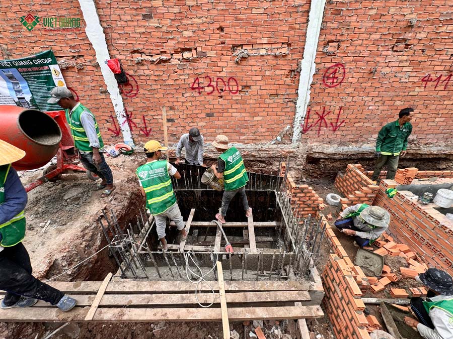 Xây dựng nhà phố 1 trệt lửng 3 lầu sân thượng diện tích 4x25m tại Quận 3 – anh Minh