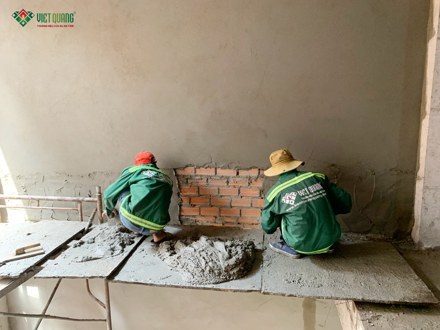 Xây dựng nhà phố 1 trệt lửng 3 lầu sân thượng diện tích 4x25m tại Quận 3 – anh Minh