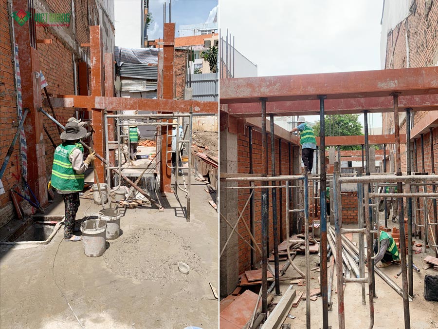 Xây dựng nhà phố 1 trệt lửng 3 lầu sân thượng diện tích 4x25m tại Quận 3 – anh Minh