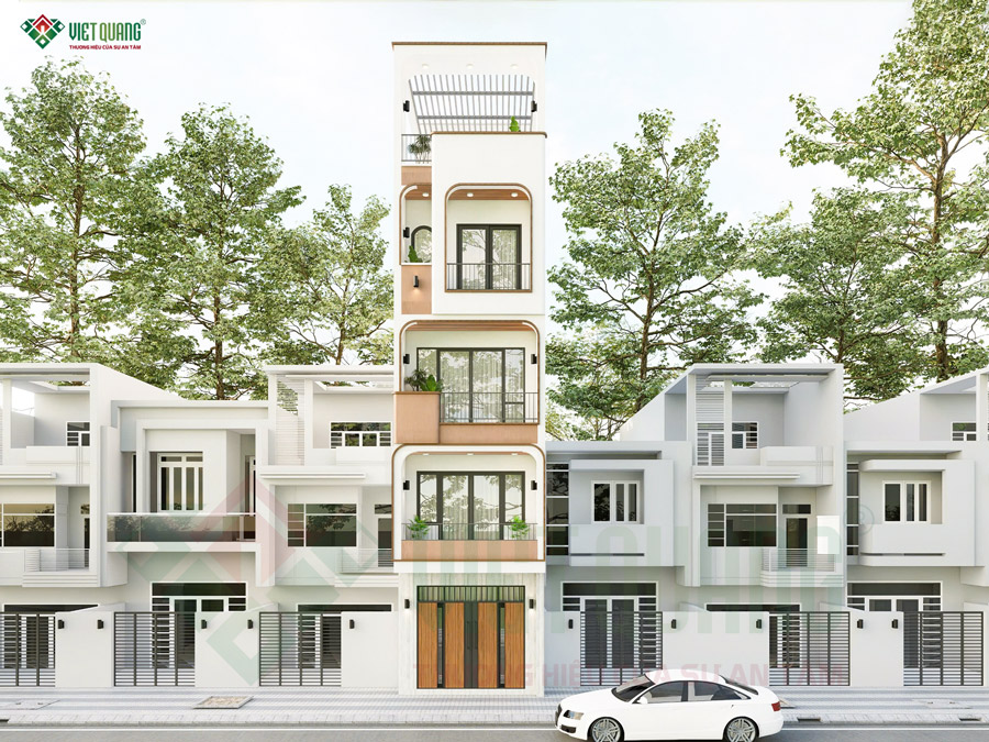 Mẫu nhà 5 tầng 4x16m Anh Tín ở quận 12 