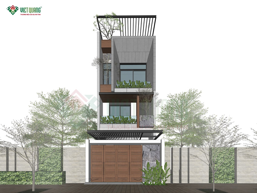 Mẫu nhà phố 3 tầng sân thượng 5x20m Chị Nguyệt ở Thủ Đức 