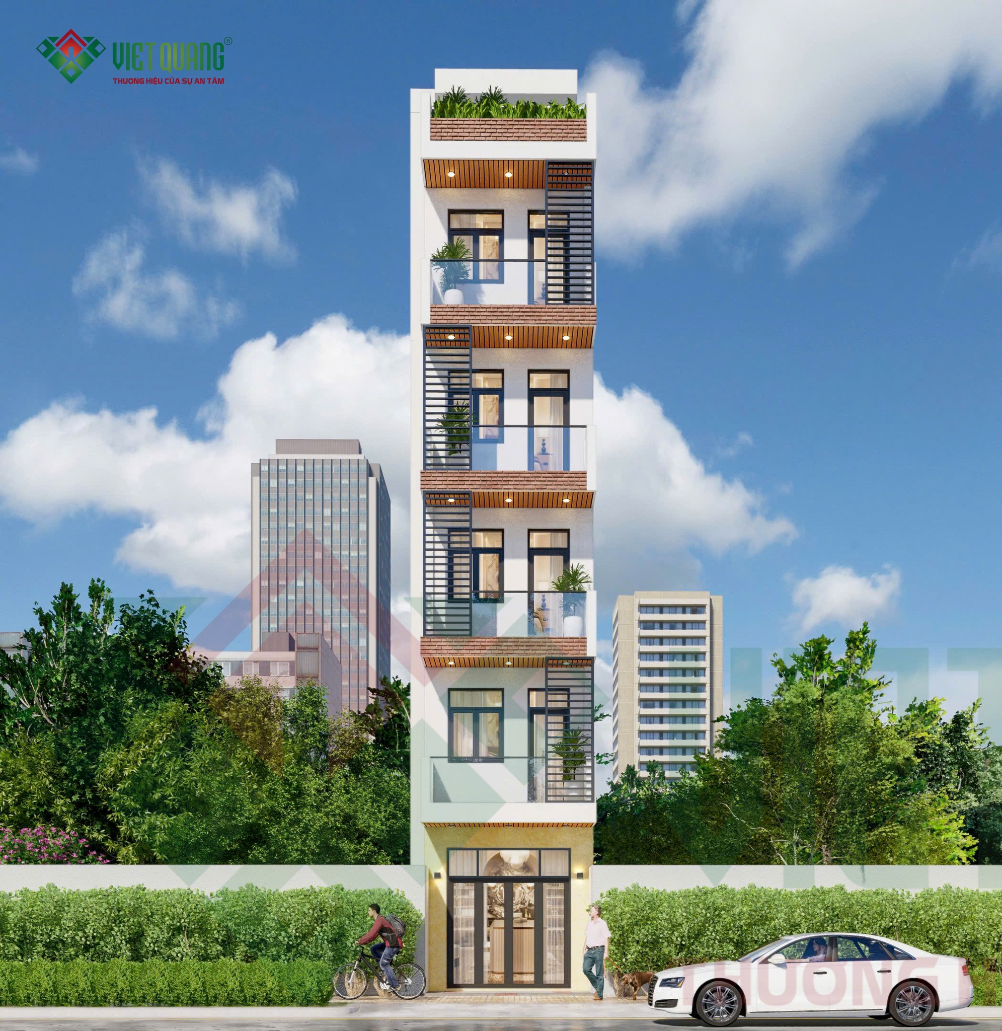 Mẫu nhà phố 5 tầng tum sân thượng 4x15m Anh Đông Phường Tây Thạnh – TP. HCM 