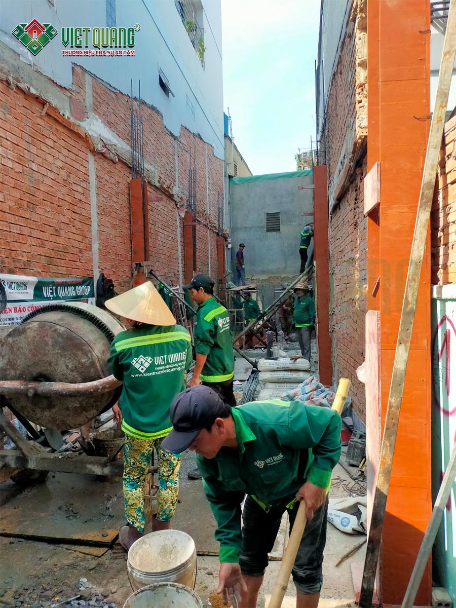 Thi công xây dựng nhà phố 3 tầng sân thượng – anh Phú, Quận Gò Vấp