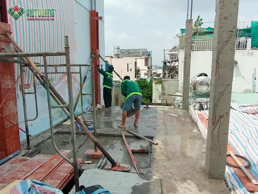 Thi công xây dựng nhà phố 3 tầng sân thượng – anh Phú, Quận Gò Vấp