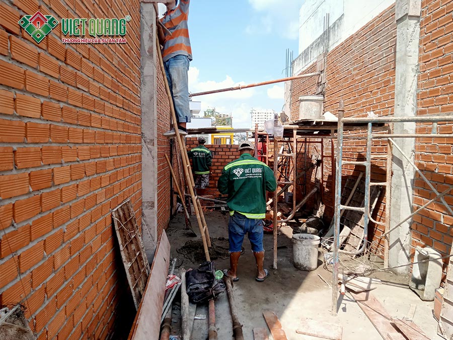 Thi công tầng trệt